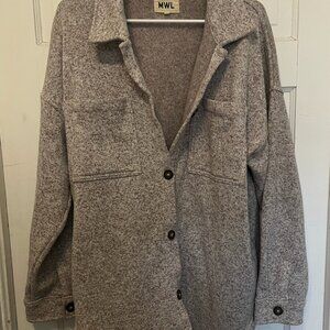 Madewell MWL (Re)sourced Sweater Fleece Shirt-Jacket Women's Size XL